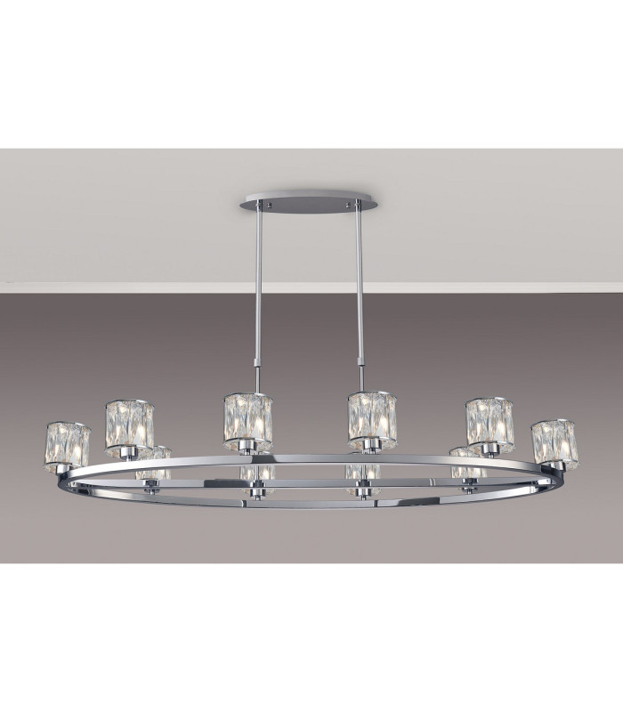 Keene 10 Light Oval G9 Telescopic Light Polished Chrome / Clear Crystal Shade-3