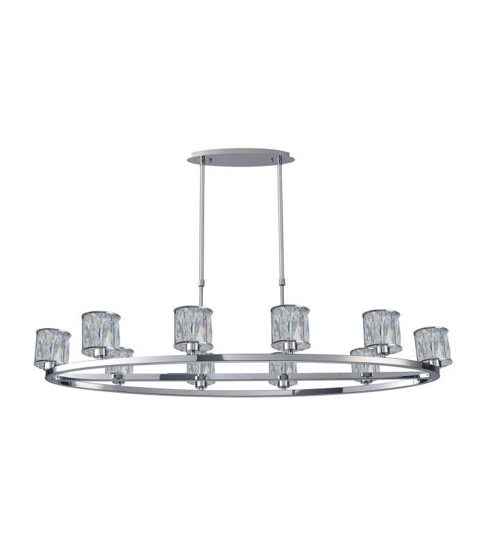 Keene 10 Light Oval G9 Telescopic Light Polished Chrome / Clear Crystal Shade-4