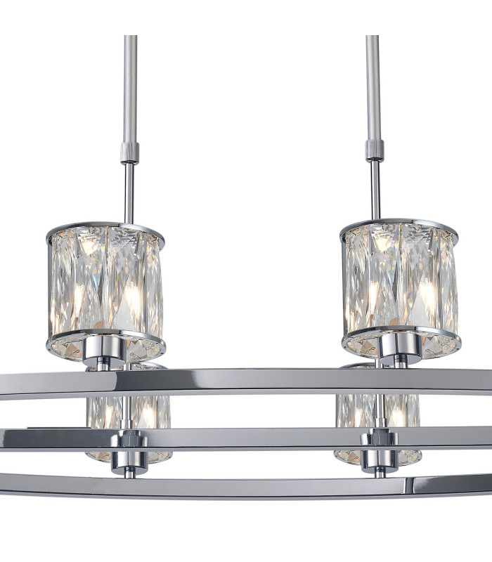 Keene 10 Light Oval G9 Telescopic Light Polished Chrome / Clear Crystal Shade-6