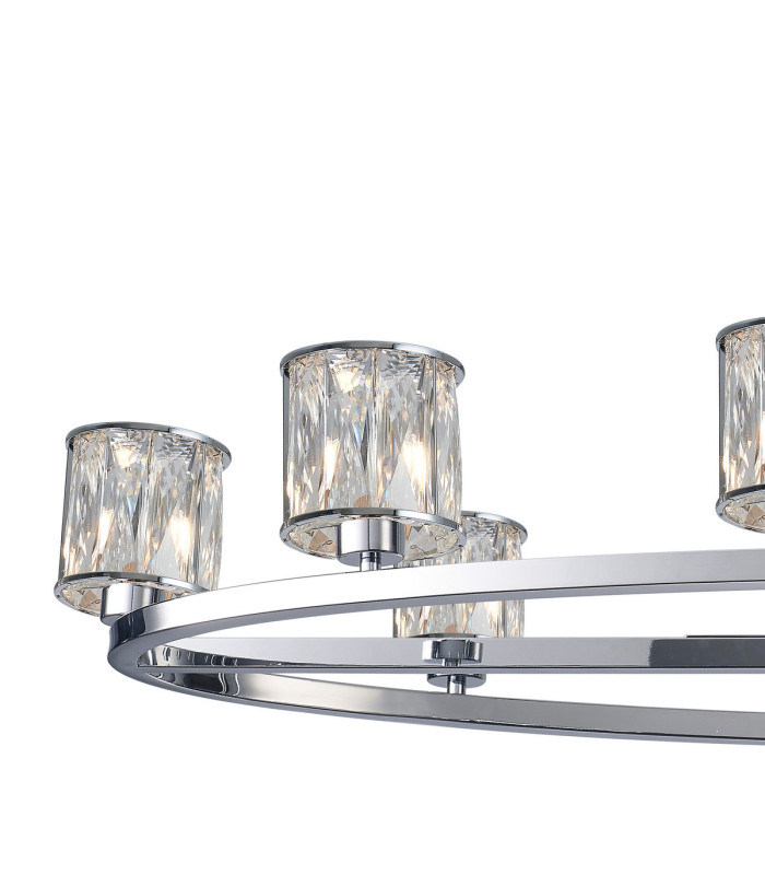 Keene 10 Light Oval G9 Telescopic Light Polished Chrome / Clear Crystal Shade-7