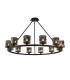 Keene 105.8cm 12 Light Round G9 Telescopic Light Sand Black / Smoked Crystal Shade-1
