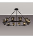 Keene 105.8cm 12 Light Round G9 Telescopic Light Sand Black / Smoked Crystal Shade-3