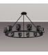 Keene 105.8cm 12 Light Round G9 Telescopic Light Sand Black / Smoked Crystal Shade-9