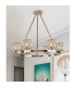 Keene 70.8cm 6 Light Round G9 Telescopic Light French Gold / Clear Crystal Shade-3