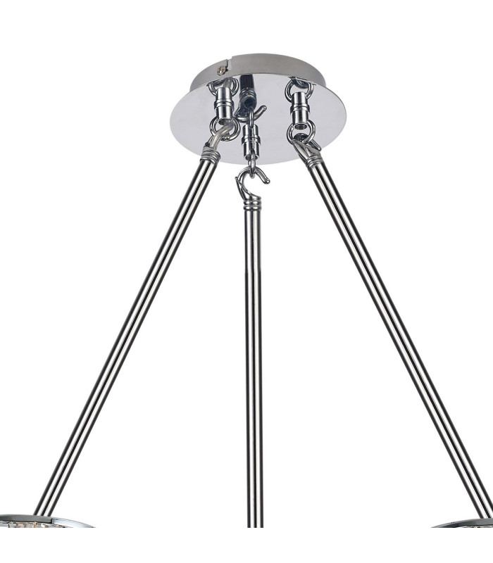 Keene 70.8cm 6 Light Round G9 Telescopic Light Polished Chrome / Clear Crystal Shade-5