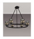 Keene 70.8cm 6 Light Round G9 Telescopic Light Sand Black / Smoked Crystal Shade-3