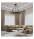 Keene 70.8cm 6 Light Round G9 Telescopic Light Sand Black / Smoked Crystal Shade-4