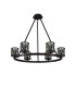 Keene 70.8cm 6 Light Round G9 Telescopic Light Sand Black / Smoked Crystal Shade-5