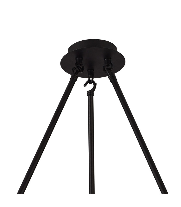 Keene 70.8cm 6 Light Round G9 Telescopic Light Sand Black / Smoked Crystal Shade-6