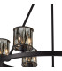 Keene 70.8cm 6 Light Round G9 Telescopic Light Sand Black / Smoked Crystal Shade-7