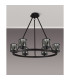 Keene 70.8cm 6 Light Round G9 Telescopic Light Sand Black / Smoked Crystal Shade-11