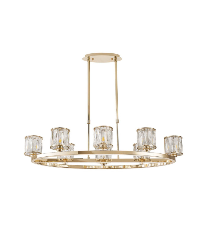 Keene 8 Light Oval G9 Telescopic Light French Gold / Clear Crystal Shade-5