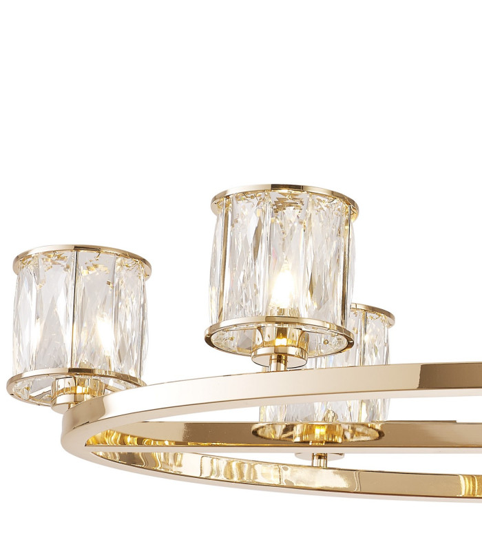 Keene 8 Light Oval G9 Telescopic Light French Gold / Clear Crystal Shade-6
