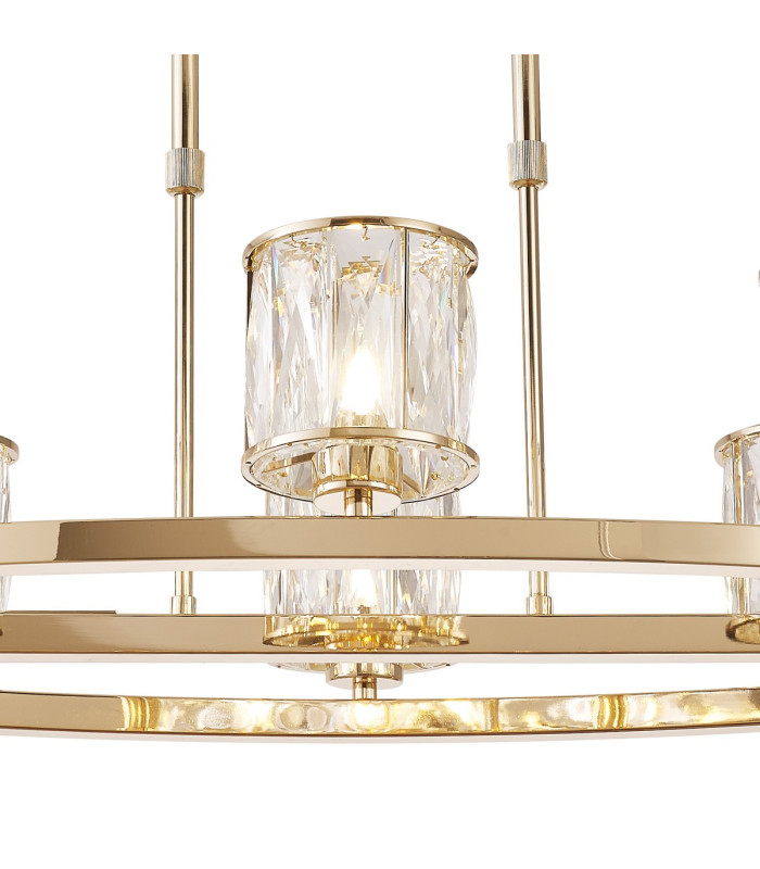 Keene 8 Light Oval G9 Telescopic Light French Gold / Clear Crystal Shade-8