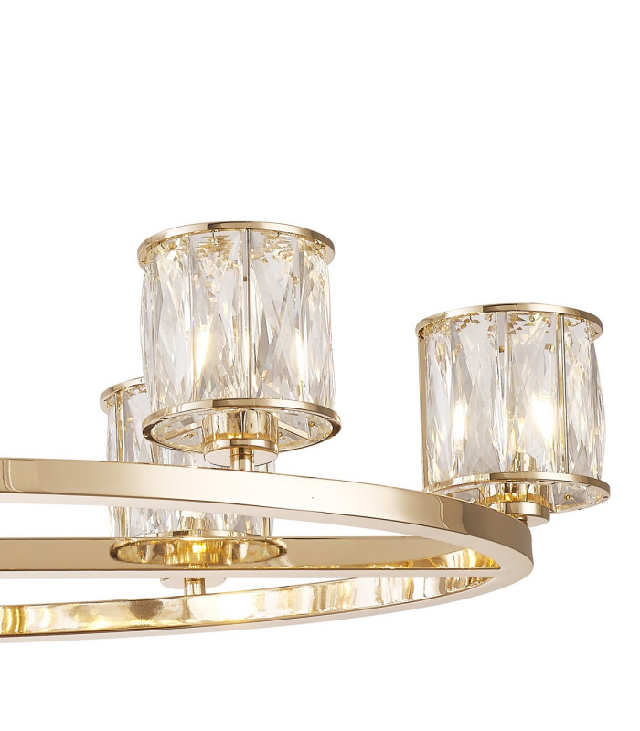 Keene 8 Light Oval G9 Telescopic Light French Gold / Clear Crystal Shade-9