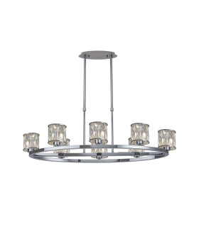 Keene 8 Light Oval G9 Telescopic Light Polished Chrome / Clear Crystal Shade-1