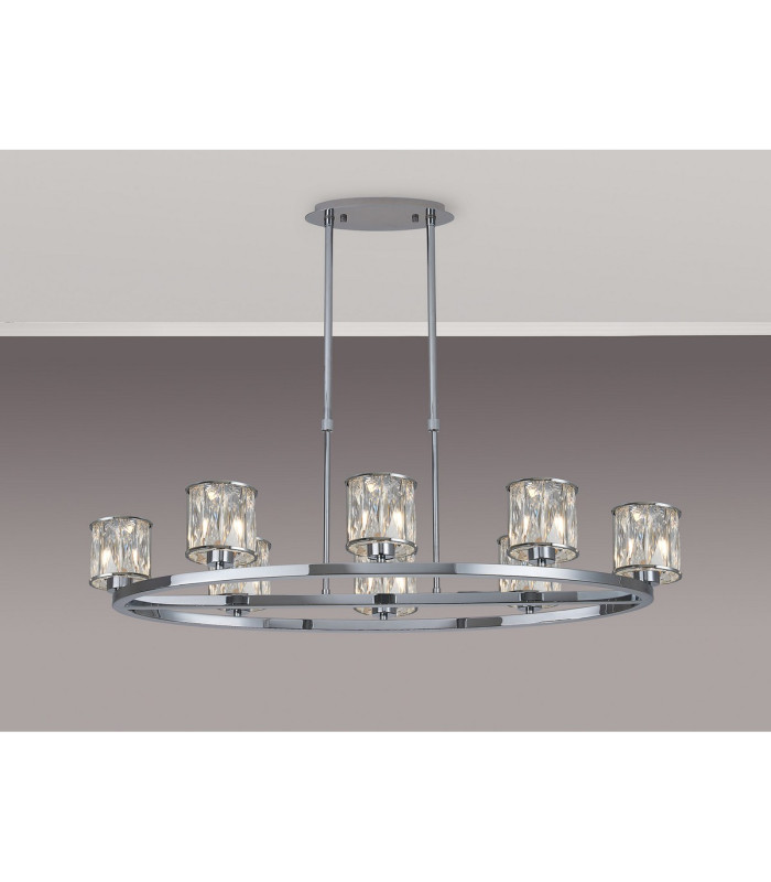 Keene 8 Light Oval G9 Telescopic Light Polished Chrome / Clear Crystal Shade-3