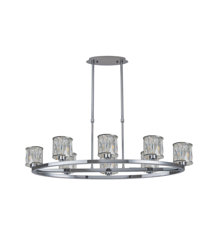 Keene 8 Light Oval G9 Telescopic Light Polished Chrome / Clear Crystal Shade-4