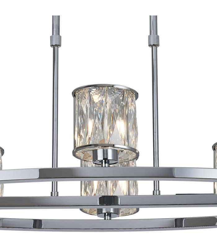 Keene 8 Light Oval G9 Telescopic Light Polished Chrome / Clear Crystal Shade-6