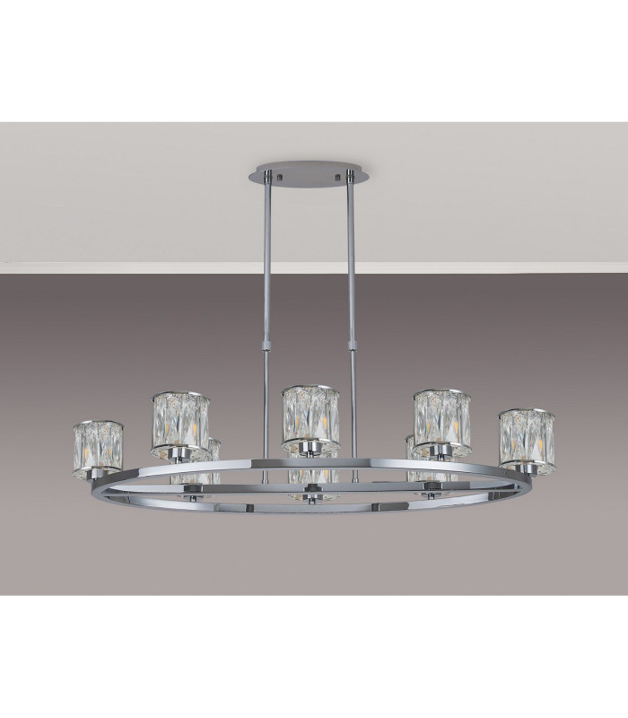 Keene 8 Light Oval G9 Telescopic Light Polished Chrome / Clear Crystal Shade-10