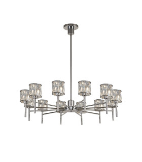 Keene 91.8cm 12 Light G9 Telescopic/Semi Flush Polished Chrome / Clear Crystal Shade-1