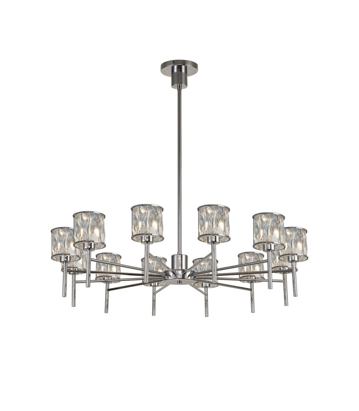 Keene 91.8cm 12 Light G9 Telescopic/Semi Flush Polished Chrome / Clear Crystal Shade-1