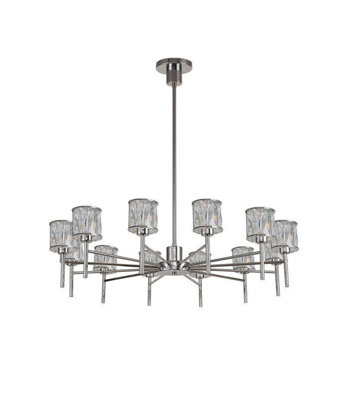 Keene 91.8cm 12 Light G9 Telescopic/Semi Flush Polished Chrome / Clear Crystal Shade-4
