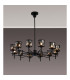 Keene 91.8cm 12 Light G9 Telescopic Light Satin Black / Smoke Crystal Shade-3