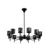 Keene 91.8cm 12 Light G9 Telescopic Light Satin Black / Smoke Crystal Shade-4