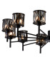 Keene 91.8cm 12 Light G9 Telescopic Light Satin Black / Smoke Crystal Shade-9