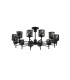 Keene 91.8cm 12 Light G9 Telescopic Light Satin Black / Smoke Crystal Shade-10