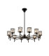Keene 91.8cm 12 Light G9 Telescopic/Semi Flush Sand Black / Clear Crystal Shade-1