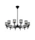 Keene 91.8cm 12 Light G9 Telescopic/Semi Flush Sand Black / Clear Crystal Shade-4