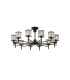 Keene 91.8cm 12 Light G9 Telescopic/Semi Flush Sand Black / Clear Crystal Shade-5