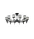 Keene 91.8cm 12 Light G9 Telescopic/Semi Flush Sand Black / Clear Crystal Shade-6