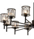 Keene 91.8cm 12 Light G9 Telescopic/Semi Flush Sand Black / Clear Crystal Shade-9