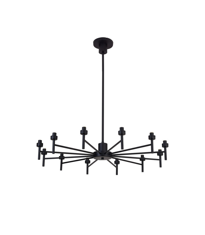 Keene 91.8cm 12 Light G9 Telescopic/Semi Flush Sand Black / Clear Crystal Shade-10