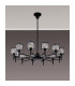 Keene 91.8cm 12 Light G9 Telescopic/Semi Flush Sand Black / Clear Crystal Shade-15