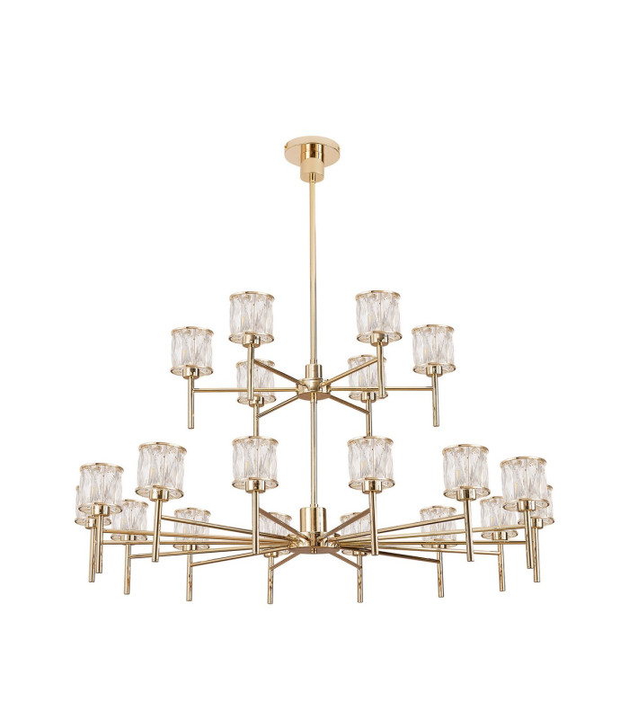 Keene 111.8cm 20 Light G9 2-Tier Light French Gold / Clear Crystal Shade Item Weight: 19.7kg-4