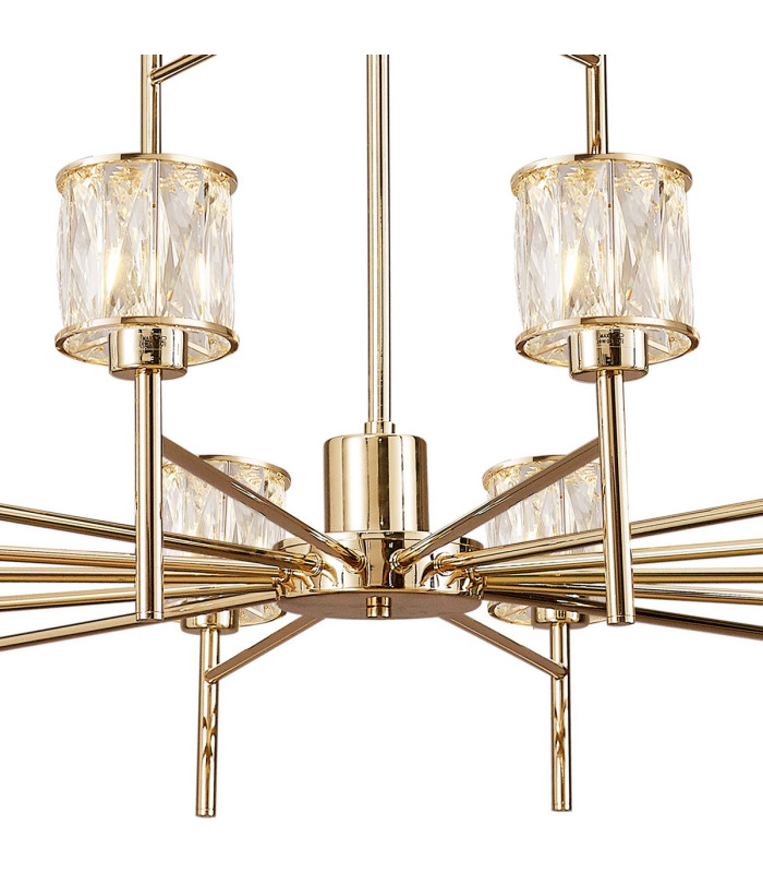 Keene 111.8cm 20 Light G9 2-Tier Light French Gold / Clear Crystal Shade Item Weight: 19.7kg-7
