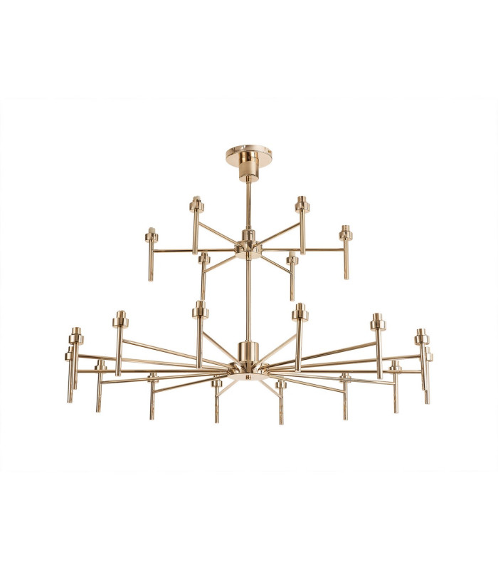 Keene 111.8cm 20 Light G9 2-Tier Light French Gold / Clear Crystal Shade Item Weight: 19.7kg-10