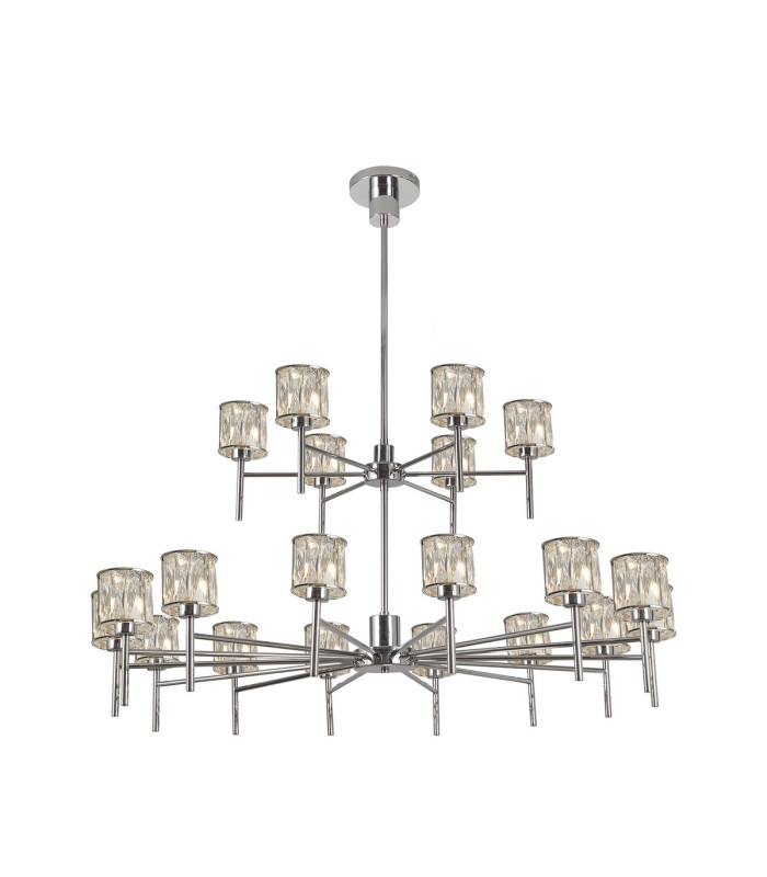 Keene 111.8cm 20 Light G9 2-Tier Light Polished Chrome / Clear Crystal Shade Item Weight: 19.7kg-1