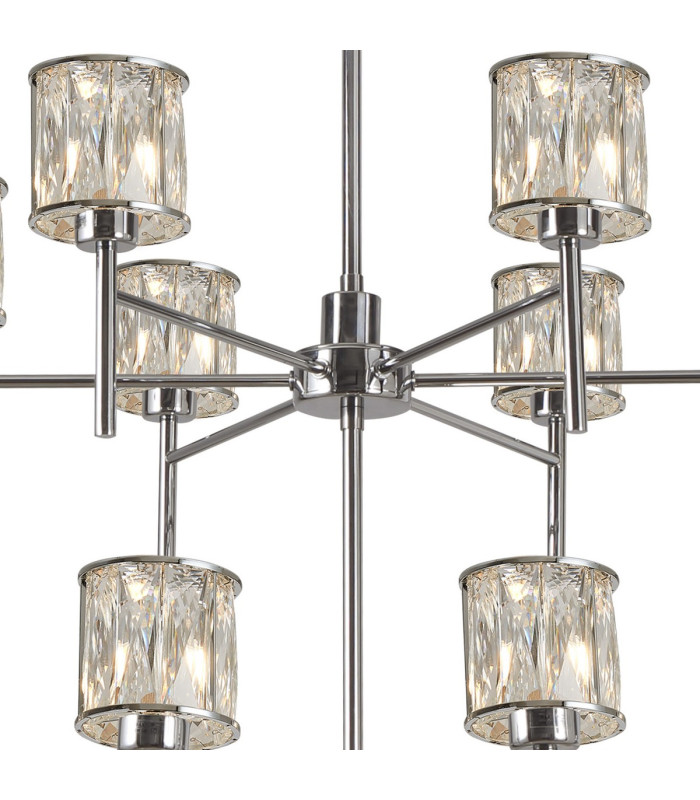 Keene 111.8cm 20 Light G9 2-Tier Light Polished Chrome / Clear Crystal Shade Item Weight: 19.7kg-6