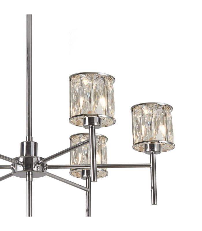 Keene 111.8cm 20 Light G9 2-Tier Light Polished Chrome / Clear Crystal Shade Item Weight: 19.7kg-8