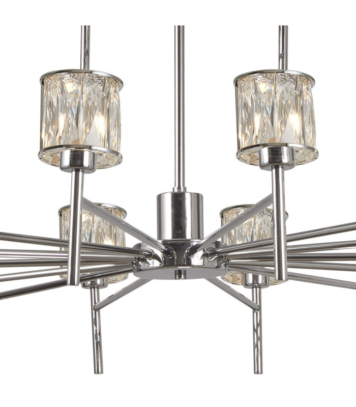 Keene 111.8cm 20 Light G9 2-Tier Light Polished Chrome / Clear Crystal Shade Item Weight: 19.7kg-9