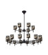 Keene 111.8cm 20 Light G9 2-Tier Light Satin Black / Smoke Crystal Shade Item Weight: 19.4kg-1