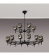 Keene 111.8cm 20 Light G9 2-Tier Light Satin Black / Smoke Crystal Shade Item Weight: 19.4kg-3