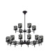 Keene 111.8cm 20 Light G9 2-Tier Light Satin Black / Smoke Crystal Shade Item Weight: 19.4kg-4