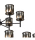 Keene 111.8cm 20 Light G9 2-Tier Light Satin Black / Smoke Crystal Shade Item Weight: 19.4kg-9