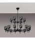 Keene 111.8cm 20 Light G9 2-Tier Light Satin Black / Smoke Crystal Shade Item Weight: 19.4kg-15